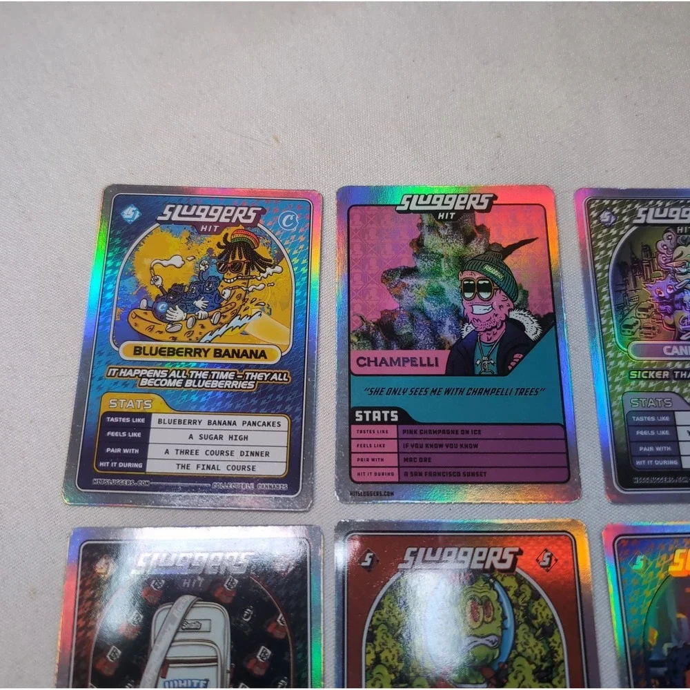 8x Sluggers Hit Collectible Holographic Trading Cards 420